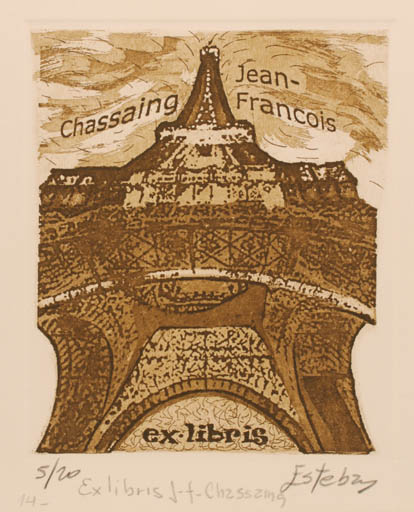 Exlibris by Liliana Esteban from Argentina for Jean Francois Chassaing - 