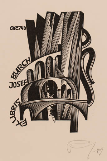 Exlibris by Anatolij Kalaschnikow from Russia for Josef Burch - 