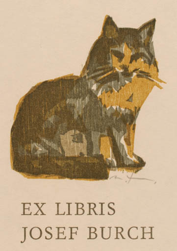 Exlibris by Martin Thönen from Schwitzerland for Josef Burch - Fauna Cat 