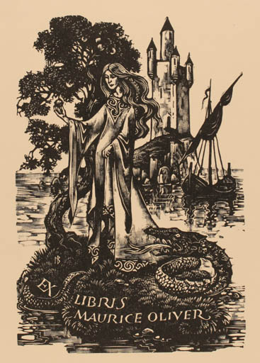 Exlibris by Leslie Benenson from Great Britain for Maurice Oliver - 