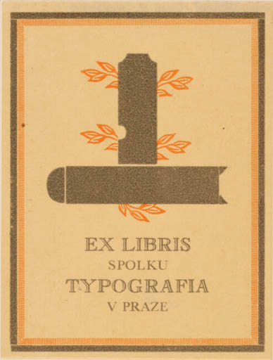 Exlibris by Ed. Svoboda from Czech Republic for ? Spolka Typografia v Praze - Book Text/Writing 