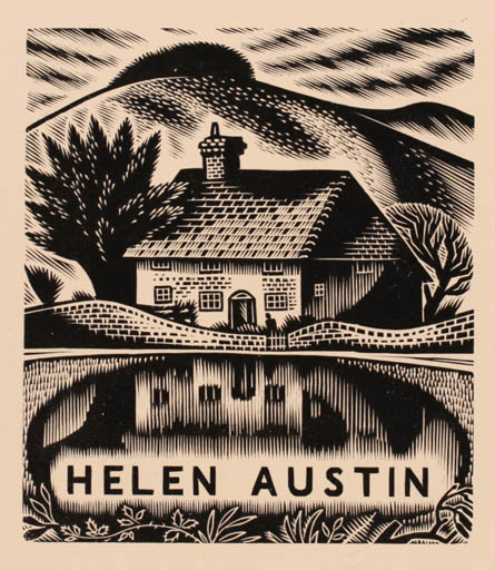 Exlibris by Gwenda Morgan from Great Britain for Helen Austin - Scenery/Landscape 