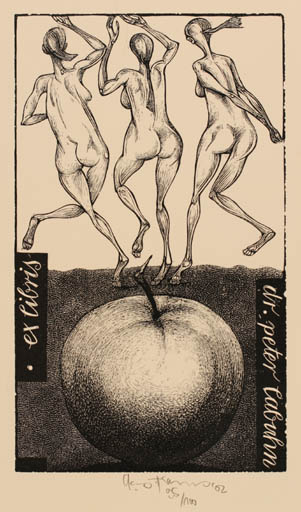 Exlibris by Karl Georg Hirsch from Germany for Dr. Peter Labuhn - Mythology Nude 