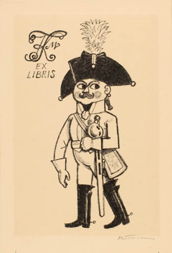 Exlibris by Karel Toman from Czech Republic for ? J. K. - Military/War 