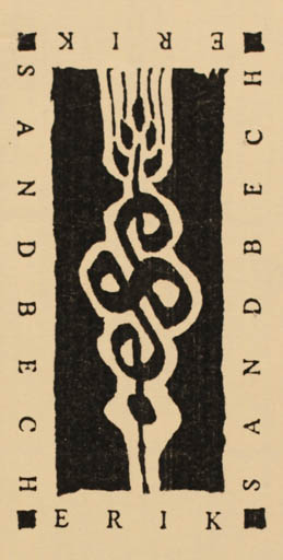 Exlibris by Ove Bering from Denmark for Erik Sandbech - Abstract 