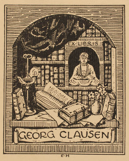 Exlibris by Ebba Holm from Denmark for Georg Clausen - 