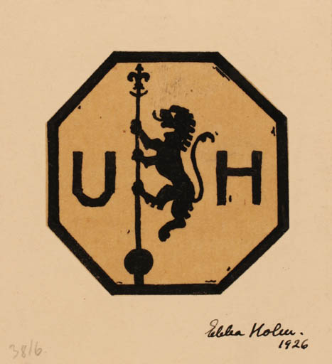 Exlibris by Ebba Holm from Denmark for ? U.H - 