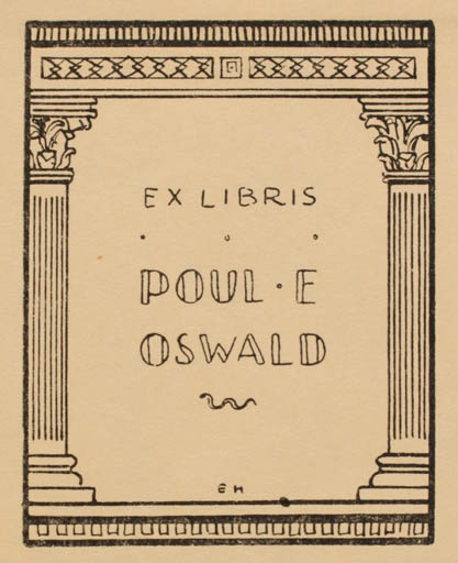 Exlibris by Ebba Holm from Denmark for Poul E. Oswald - 