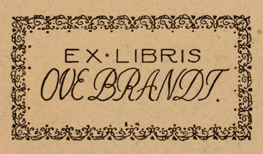 Exlibris by Ebba Holm from Denmark for Ove Brandt - 