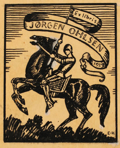 Exlibris by Ebba Holm from Denmark for Jørgen Ohlsen - Knight 