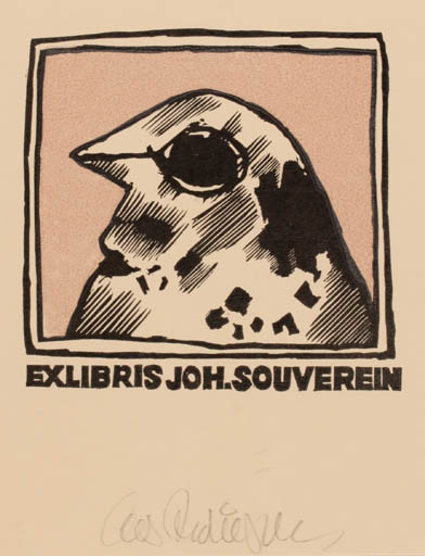 Exlibris by Cees Andriessen from Netherland for Joh Souverein - Abstract 