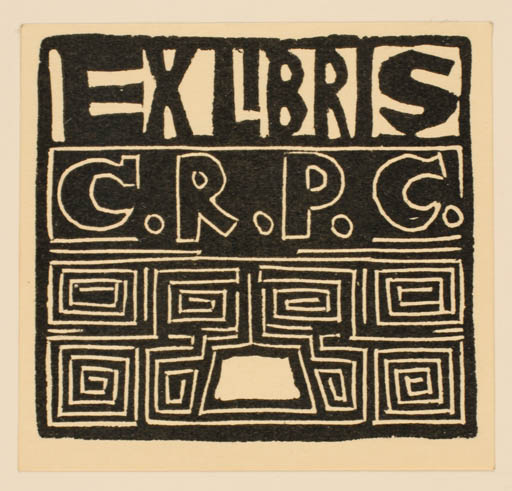 Exlibris by Josef Vachal from Czech Republic for ? C. R. P. C. - Monogram Ornament Text/Writing 