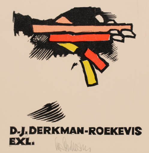 Exlibris by Cees Andriessen from Netherland for D.J. Derkman-Roekevis - Abstract 