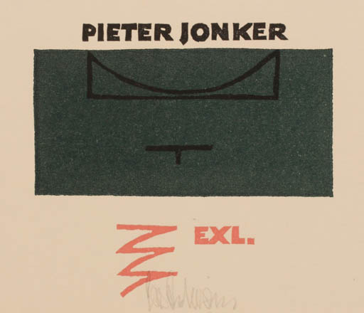 Exlibris by Cees Andriessen from Netherland for Pieter Jonker - Abstract 