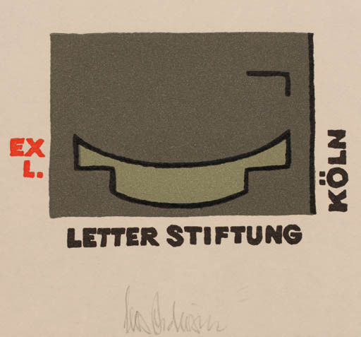 Exlibris by Cees Andriessen from Netherland for Letter Stiftung Köln - Abstract 