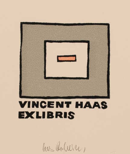 Exlibris by Cees Andriessen from Netherland for Vincent Haas - Abstract 