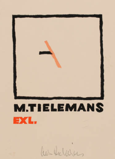 Exlibris by Cees Andriessen from Netherland for M Tielemans - Abstract 