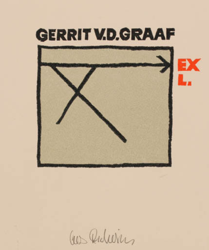 Exlibris by Cees Andriessen from Netherland for Gerrit V.D. Graaf - Abstract 