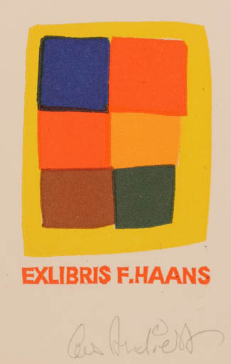 Exlibris by Cees Andriessen from Netherland for Frits Haans - Abstract 