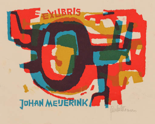 Exlibris by Cees Andriessen from Netherland for Johan Meijerink - Abstract 