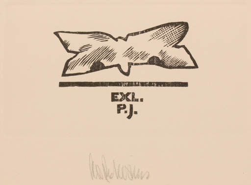 Exlibris by Cees Andriessen from Netherland for ? P.J. - Abstract 