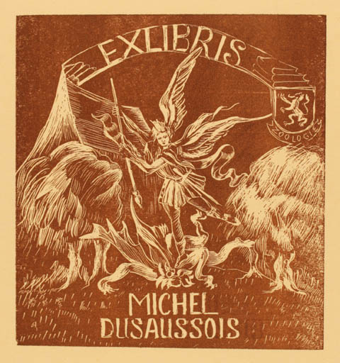 Exlibris by Marie-Louise Albessart from Belgium for Michel Dusaussois - 