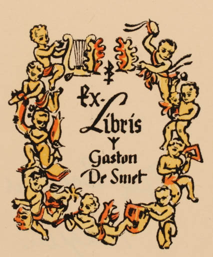 Exlibris by Jef Boudens from Belgium for Gaston De Smet - Angel Ornament 