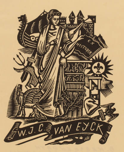 Exlibris by Antoon Herckenrath from Belgium for W. J. C. Van Eyck - 