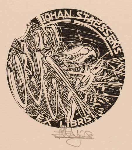 Exlibris by Emil Hoorne from Belgium for Johan Staessens - Abstract 