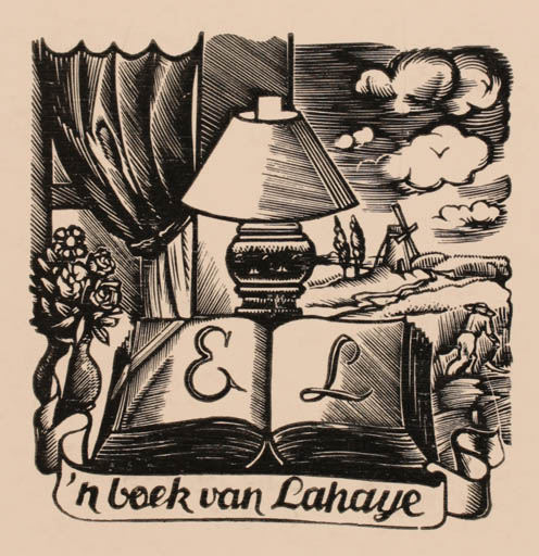 Exlibris by Luc de Jaegher from Belgium for E. Lahaye - Book Interior Mill 