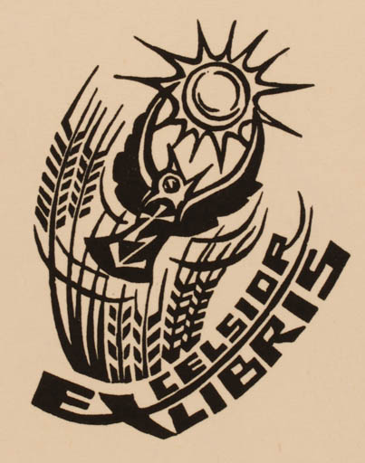 Exlibris by Leo Muyldermans from Belgium for ? Celsior - Bird Sun 