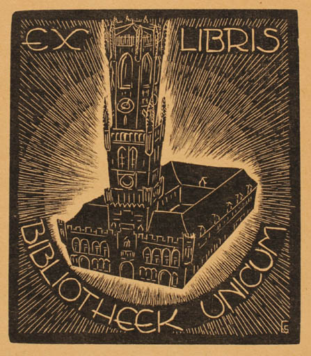 Exlibris by Gerard Schelpe from Belgium for Wilfrid Coopman - Architecture 