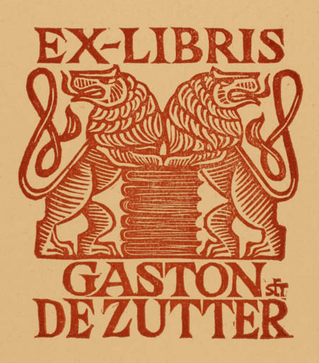 Exlibris by Albert Setola from Belgium for Gaston de Zutter - 