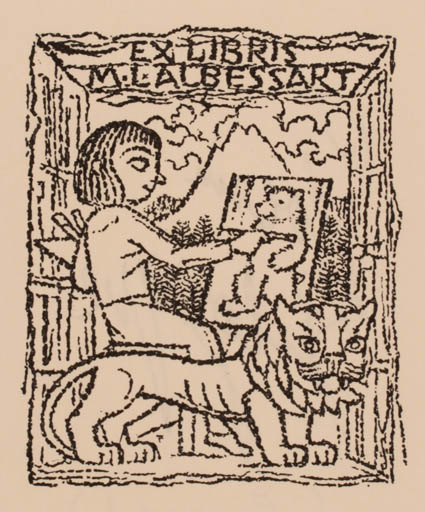 Exlibris by Mark F. Severin from Belgium for Marie-Louise Albessart - Man 