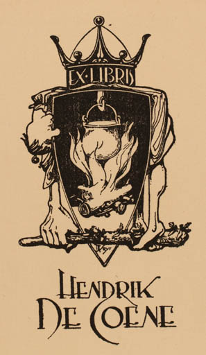 Exlibris by Marcel Seys from Belgium for Hendrik de Coene - Heraldry 