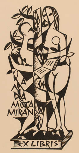 Exlibris by Raymond Verstraeten from Belgium for Artur Mario Da Mota Miranda - Adam and Eve 