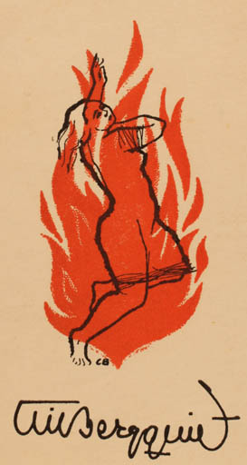 Exlibris by Clarence Bergquist from Sweden for Eric Bergquist - Drama Woman 