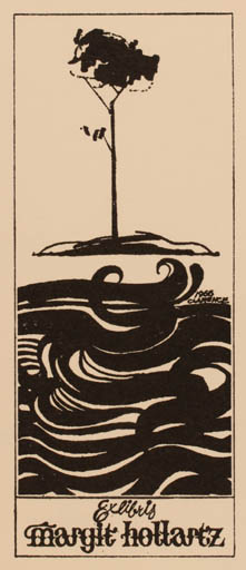 Exlibris by Clarence Bergquist from Sweden for Margit Hollartz - 