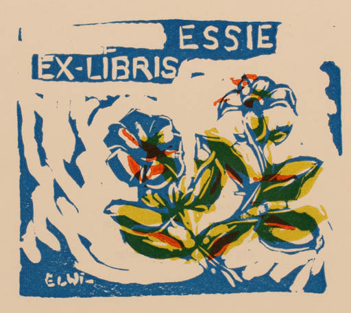 Exlibris by   from Sweden for Essie Elwi Carlson - Flower 