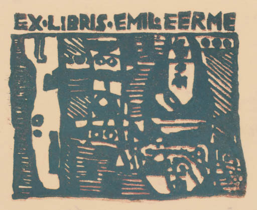 Exlibris by E Koks from Estonia for Emil Eerme - Abstract 