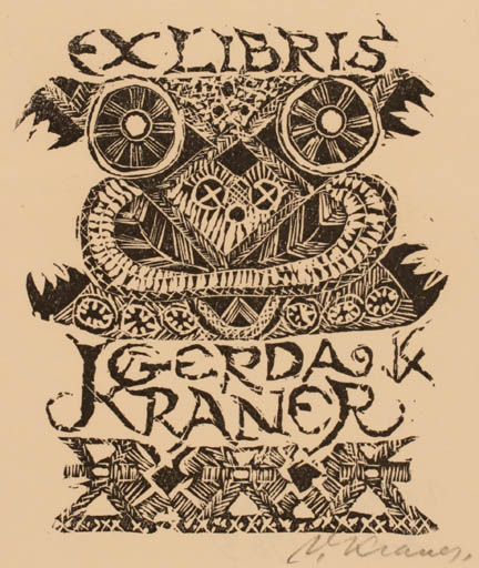 Exlibris by Valter Kraner from Estonia for Gerda Kraner - Abstract 