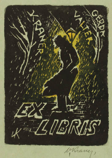 Exlibris by Valter Kraner from Estonia for Gerda & Valter Kraner - Man 