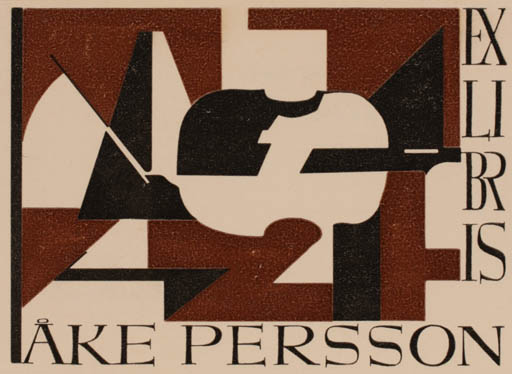 Exlibris by Gösta Lindquist from Sweden for Åke Persson - Abstract 