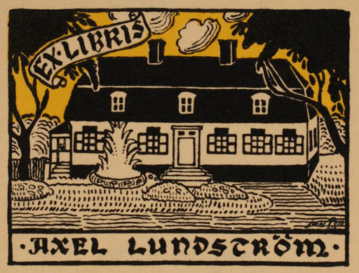 Exlibris by Josef Petterson from Sweden for Axel Lundström - Architecture 
