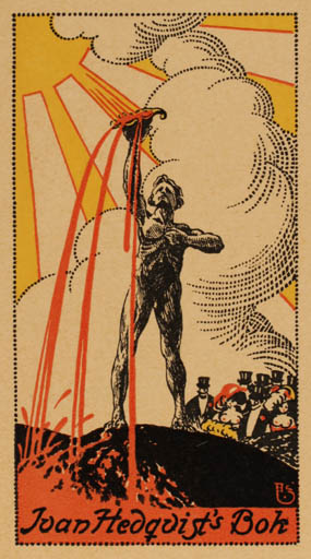 Exlibris by Arthur Sjögren from Sweden for Arthur Hedqvist - Jugend Man Sun 