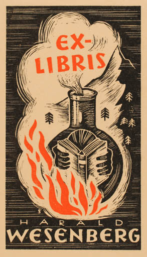 Exlibris by Gunnar Svenssen from Sweden for Harald Wesenberg - 
