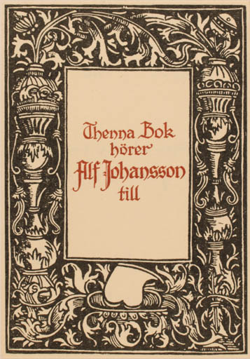 Exlibris by Kaja Welchmar from Sweden for Alf Johansson - Ornament 