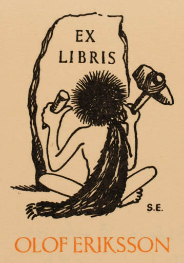 Exlibris by Salme Eriksson from Finland for Olof Eriksson - 