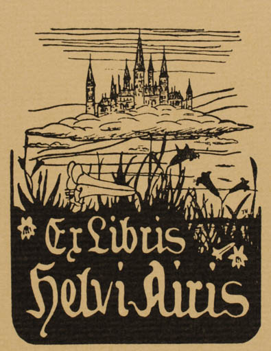 Exlibris by Theo Heilino from Finland for Helvi Airis - Castle/Palace 