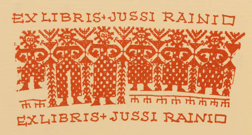 Exlibris by Helmiriitta Honkanen from Finland for Jussi Rainio - Ornament 